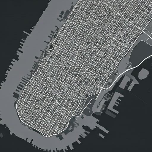 Stylized monochromatic map of Manhattan Upper East Side